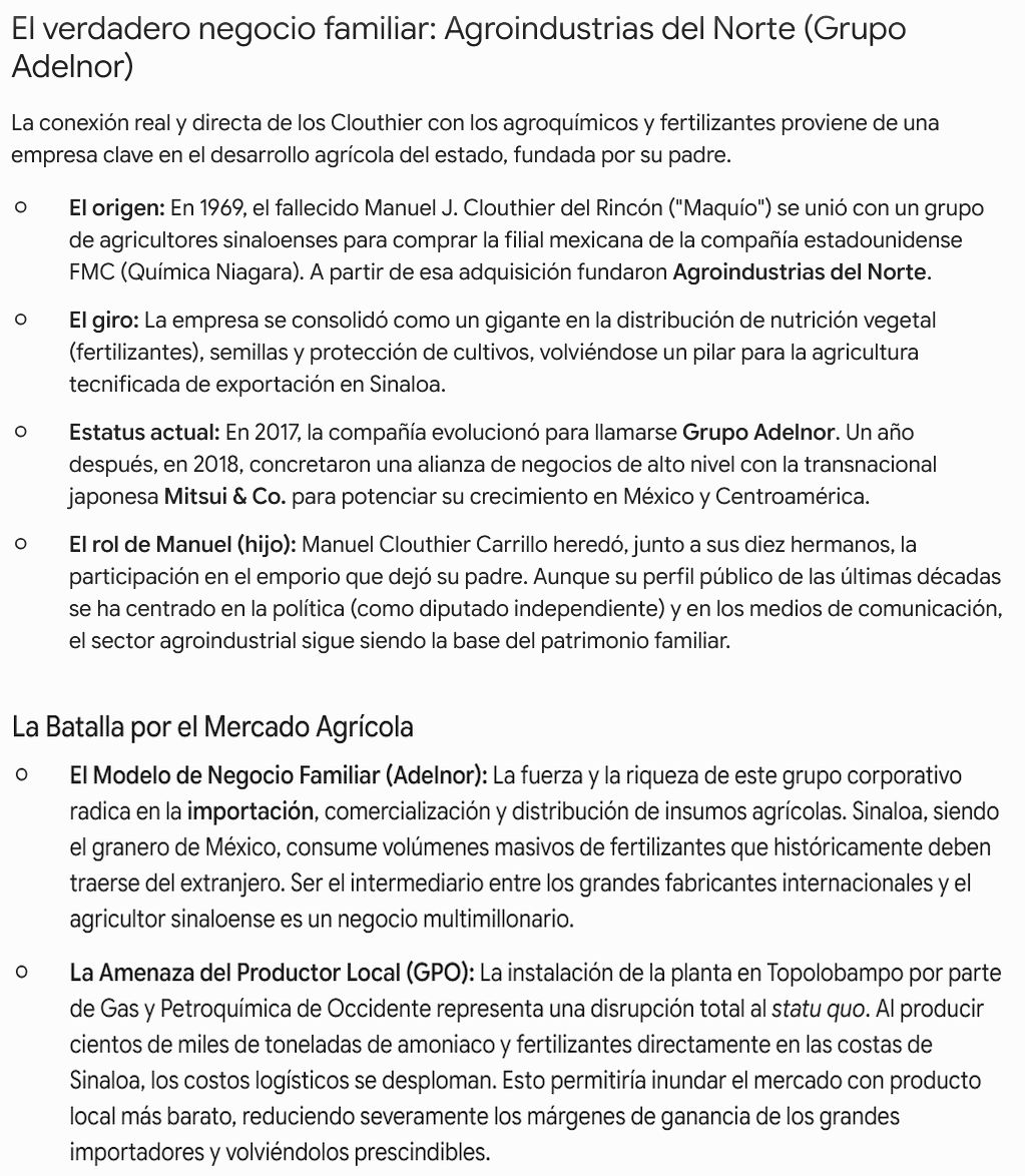 ChicShion's tweet photo. Esto es lo q realmente hay detrás de la oposición a la planta de amoniaco en Topolobambo,el negocio multimillonario de importación de fertilizantes q caería si se producen en Mexico/Sinaloa

Y detrás esta Manuel Clouthier y su familia q tienen el monopolio con Grupo Aldenor https://t.co/suDBaPPtuk