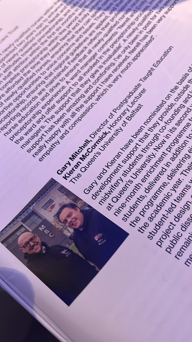 NIPEC_online's tweet photo. Congratulations to Gary and Kieran - NIPEC Council Interim Chair and Council board member - for recognition of the exceptional leadership to student development above and beyond their core responsibility- fabulous achievement as winners of the RCN Learning In Practice Award 👏👏👏👏 @Kieranpmccormic @GaryMitchellRN