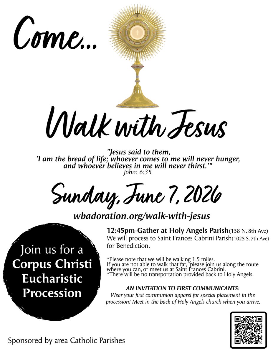 WBParishes's tweet photo. We take the Eucharist beyond the walls of our church as an expression of our faith and a belief in the true presence of Jesus in the Eucharist. It is a devotion that dates back to the twelfth or thirteenth century. https://t.co/NGGCthzwtw