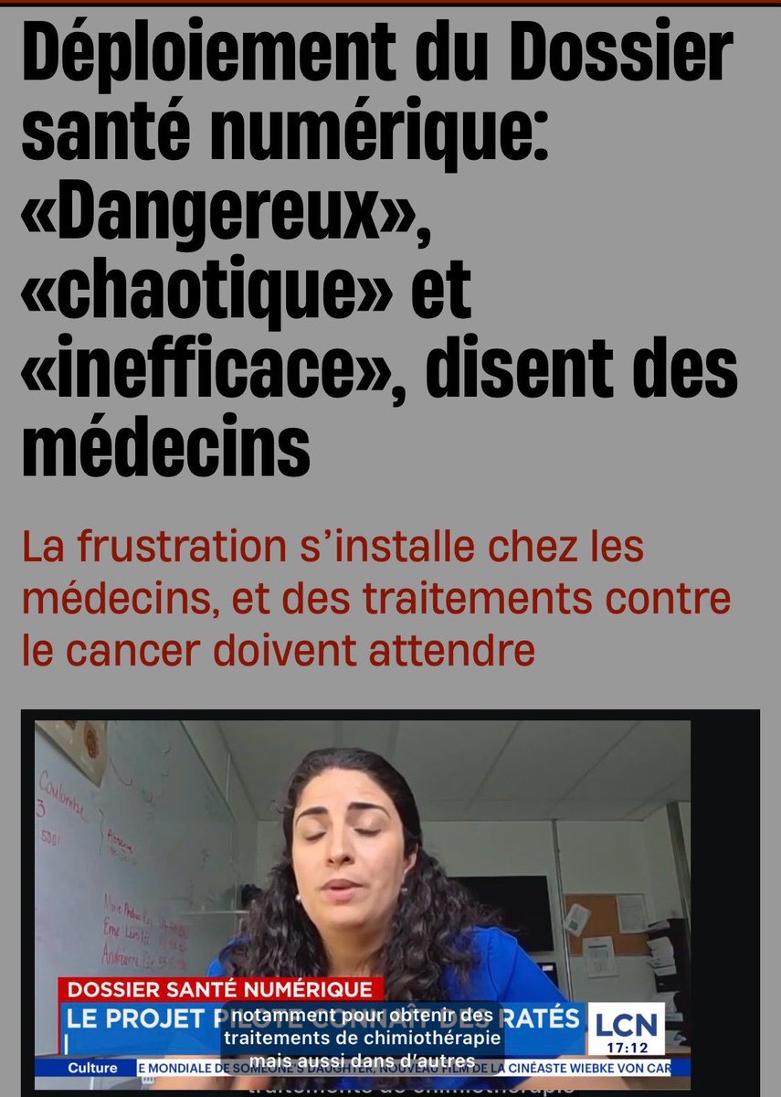monsefderraji's tweet photo. Déploiement du Dossier santé numérique: «Dangereux», «chaotique» et «inefficace», disent des médecins. 
https://t.co/WguLfIqWQ2
#AssNat #polqc https://t.co/7dwcL9kRoA
