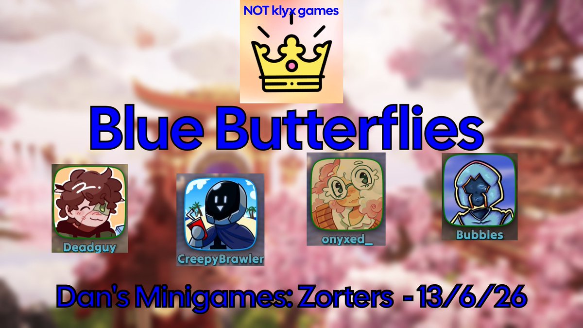 YuiTheWeeb's tweet photo. Back to DMG!
Introducing Blue Butterflies
@VeryDeadGuy @CreepyBrawler_ @onyxed_ @BubbletheFriend 

Introducing Sapphire Stars
@ReubenTJS @DerpMask @Mrkvaman @TonyGoesDigital 

Watch Butterflies Play DMG 13th June 4pm EST
Watch Stars Play DMG 14th June 5pm EST https://t.co/5jIKh9HpW0
