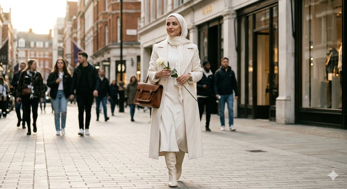 stylebyZAM's tweet photo. To the woman who has ever been told her modest style is 'too boring' — your elegance is timeless. Trends fade. Class is forever 👑 #StyleByZAM #TimelessElegance https://t.co/XWRP6ts5da