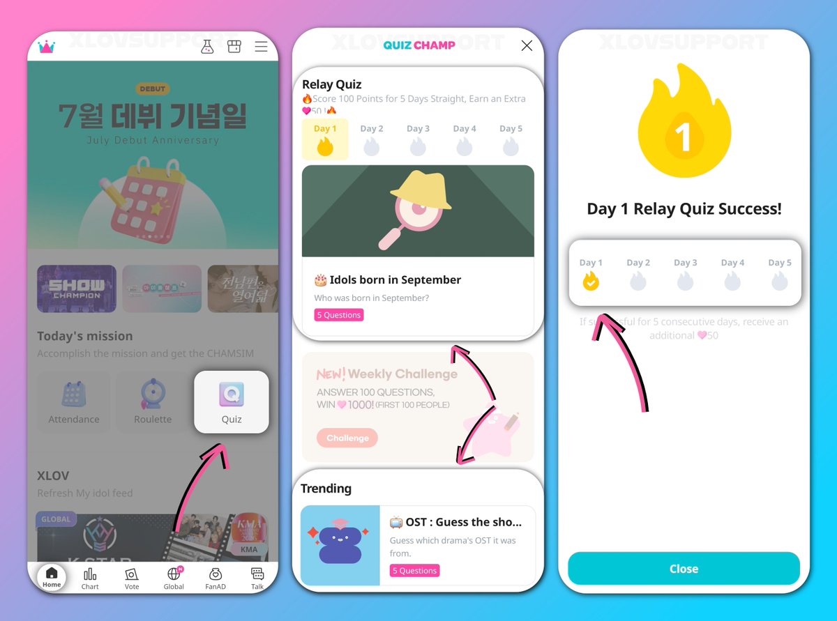 SupportXLOV's tweet photo. Have you voted for Stage Champion on Idol Champ today?! 🏆

🗓️ Voting ends on June 6 at 22:59 KST
🔗 https://t.co/5Dnc0Y3R9v

XLOV is currently in 1st place, but please DON'T RELAX and DON'T UNDERESTIMATE OUR COMPETITORS. The ranking can change in the final minutes of voting.

Keep collecting as many chamsims as possible:
🎲 Daily login & roulette
❓ Quizzes
❤️ Community likes
⭐ Collect stars and exchange them for Rubies
🎮 Play games in the Shop section ("Want It Easy?" / "Want It Fast?")

❗Keep the gap, but try to SAVE MOST OF YOUR CHAMSIMS FOR THE LAST MINUTES OF VOTING!

Most importantly, please focus on Stage Champion. This poll awards a physical trophy, and we need to win it! 🏆

We see many of you are also voting in other Idol Champ polls, but those end later than Stage Champion. You'll still have time to vote there and use any remaining chamsims after this voting ends.

Be prepared — the final stretch may not be easy‼️

💸 Donate, please  @phevolution_: https://t.co/9PZaov3ZKL

📖 Full Idol Champ guide: https://t.co/QQaZQu4hKa

Check polls events and activities that can help us earn extra votes for Idol Champ in the treads below👇

#XLOV #XLOV_SERVE #엑스러브
#I_God #XLOV_I_God #SERVE