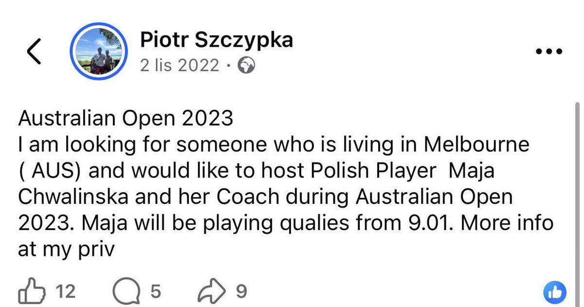Wodzielak_k's tweet photo. @TheTennisLetter She literally had to search for a couchsurfing in other polish people's houses.

Incredible story. https://t.co/yu24P7C69i