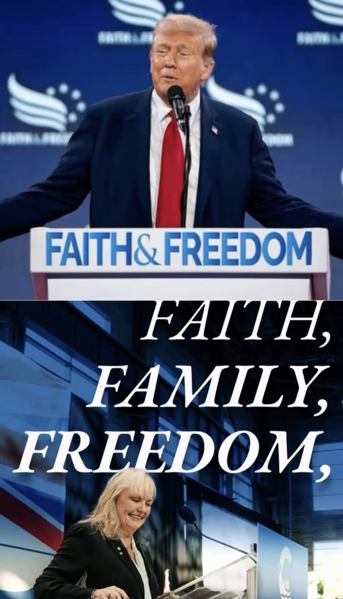 BobDEithKC's tweet photo. So, new BC Conservative leader Kerry-Lynn Finlay says that people are wrong to call her extreme. 

But, it is seriously hard not to make Maple Maga comparisons when she uses the exact slogans as President Trump. https://t.co/SmeAIFYBPY
