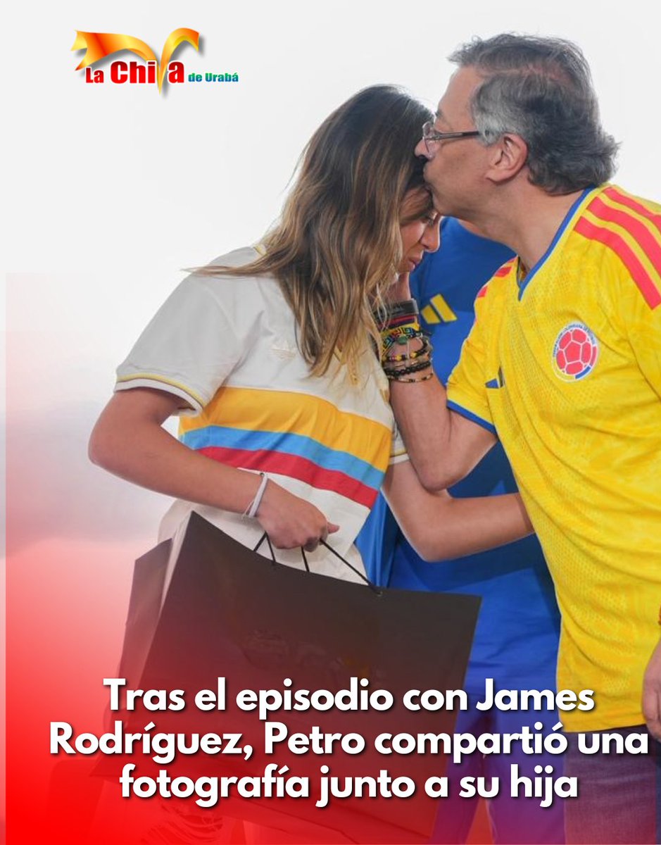 LaChivadeUraba's tweet photo. Petro compartió una fotografía con su hija tras la polémica por el encuentro con James Rodríguez https://t.co/DB961Fem0r