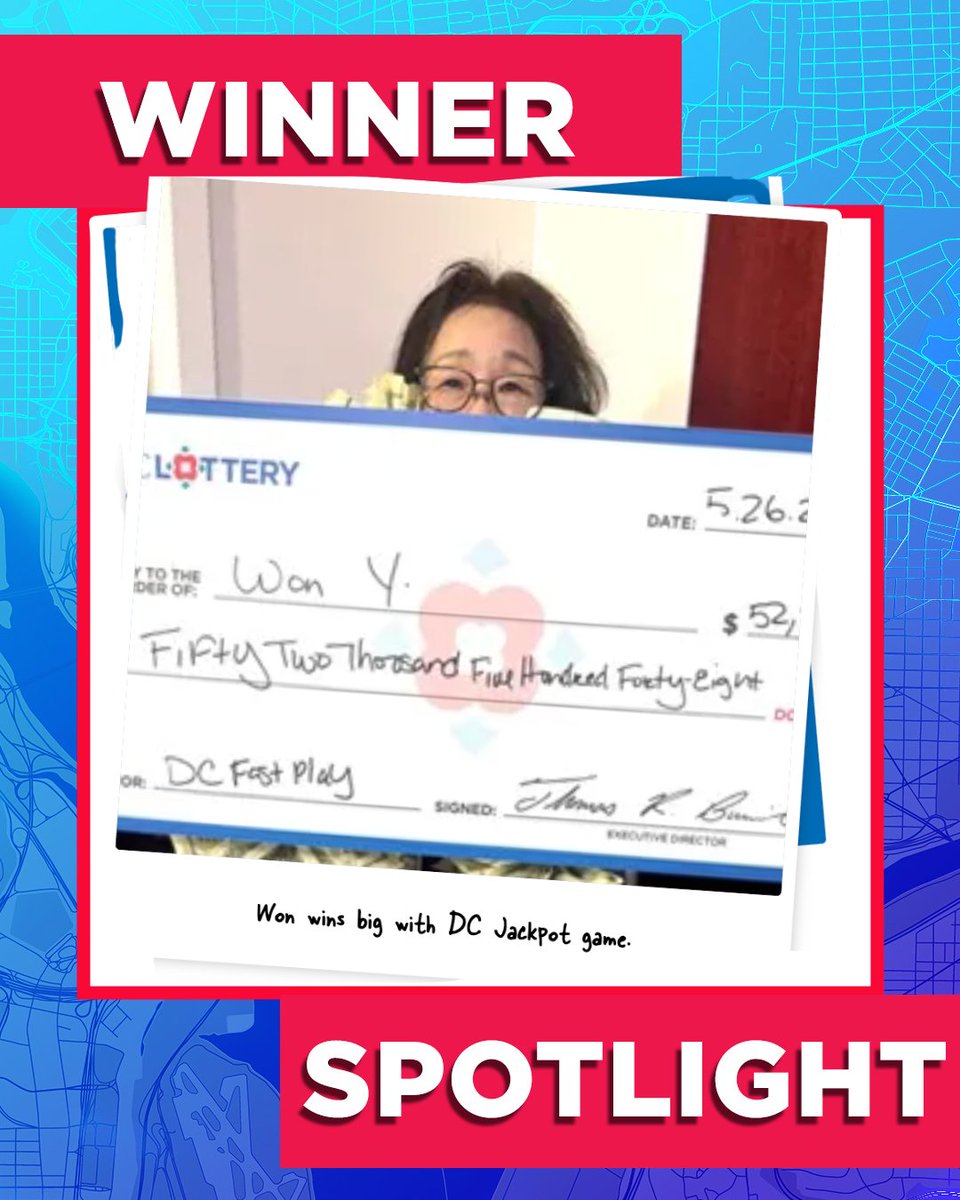 DCLottery's tweet photo. It's in the name!

Won Y. took home a big WIN with the DC Jackpot Fast Play game!

See more winner stories here: https://t.co/HnK1pwddwC https://t.co/EMSSfyf7BR