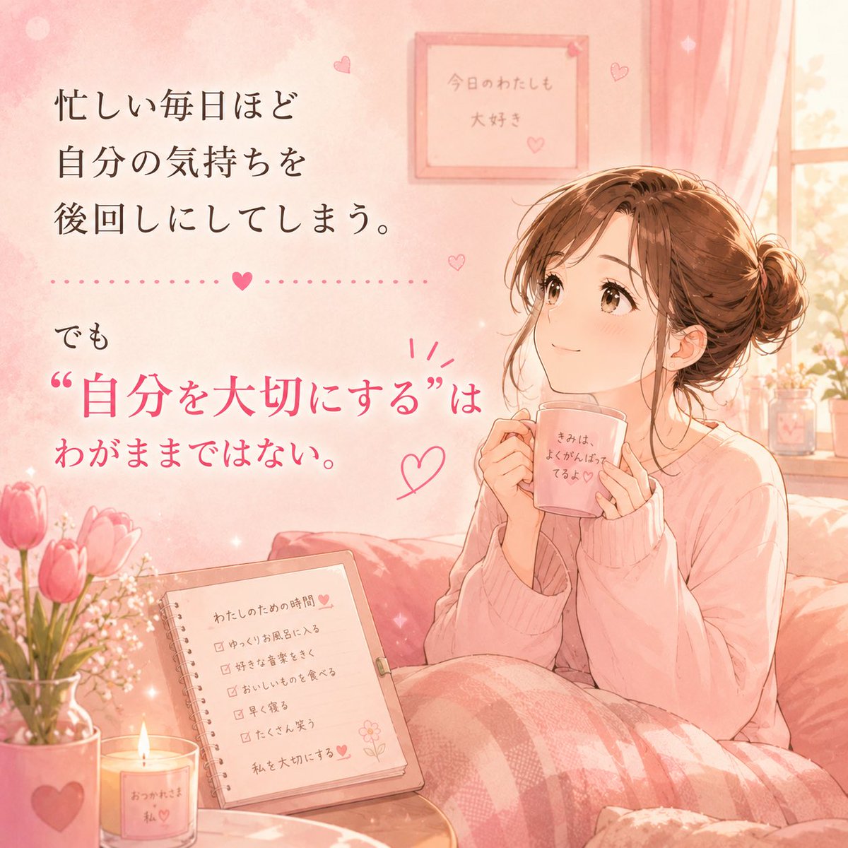 supitzkitty's tweet photo. 忙しい毎日ほど
自分の気持ちを後回しにしてしまう。

でも
“自分を大切にする”は
わがままではない。

#wellbeing #秘書 #コーチング https://t.co/uVSsE2Dod2