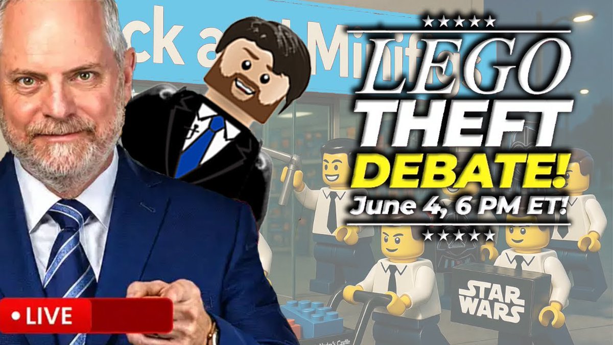 MichiganLawShow's tweet photo. LIVE NOW!!!!!!!!!!!!!!!    

LIVE DEBATE! TRUTH Behind Bricks and Minfigs LEGO Theft https://t.co/B1AInPRcEf via @YouTube https://t.co/eAnOrvixSi