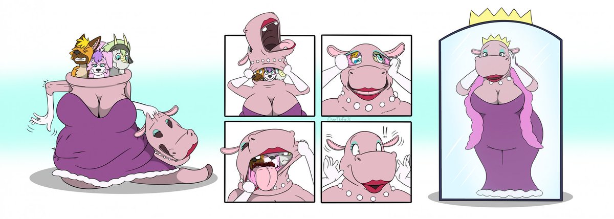 DuneTheFox's tweet photo. did this for @ghippa48 featuring koabao 
one queen fits all~ 🦛👑 https://t.co/12zhSb9C5O