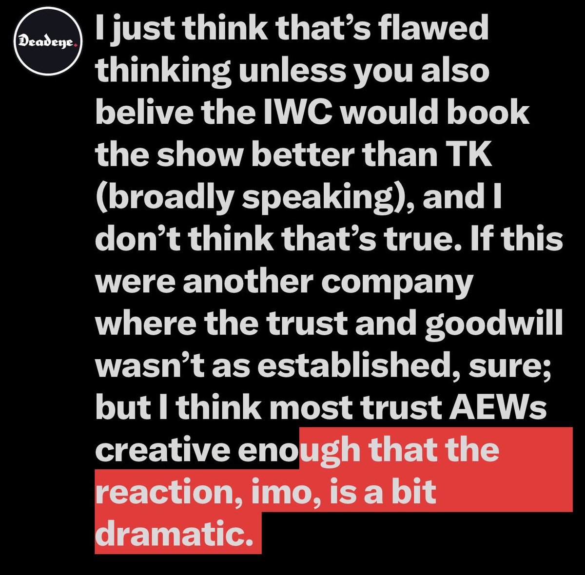 DEADEYEPW's tweet photo. @theshrimpbizkit (( additionally, I think that’s where the “but the DCF hasn’t hurt anyone” logic comes in, because there’s no reason to assume it won’t go just as well as a solo run would )) https://t.co/YTOtaIRtlv