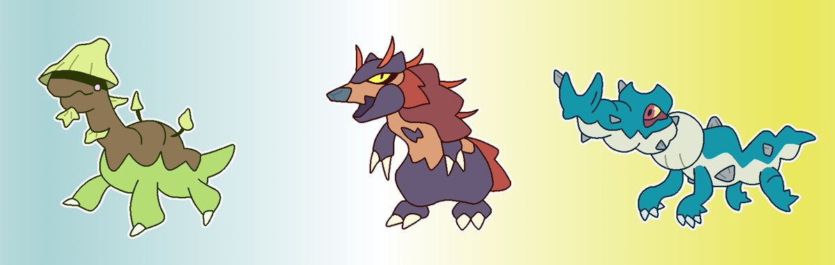 Goos3rs's tweet photo. Your starters evolved! And they look even more different!

This is Swap!Johto.. Tohjo? Whatver sounds better

#fakemon #pokemon https://t.co/FyZz5xHSJj