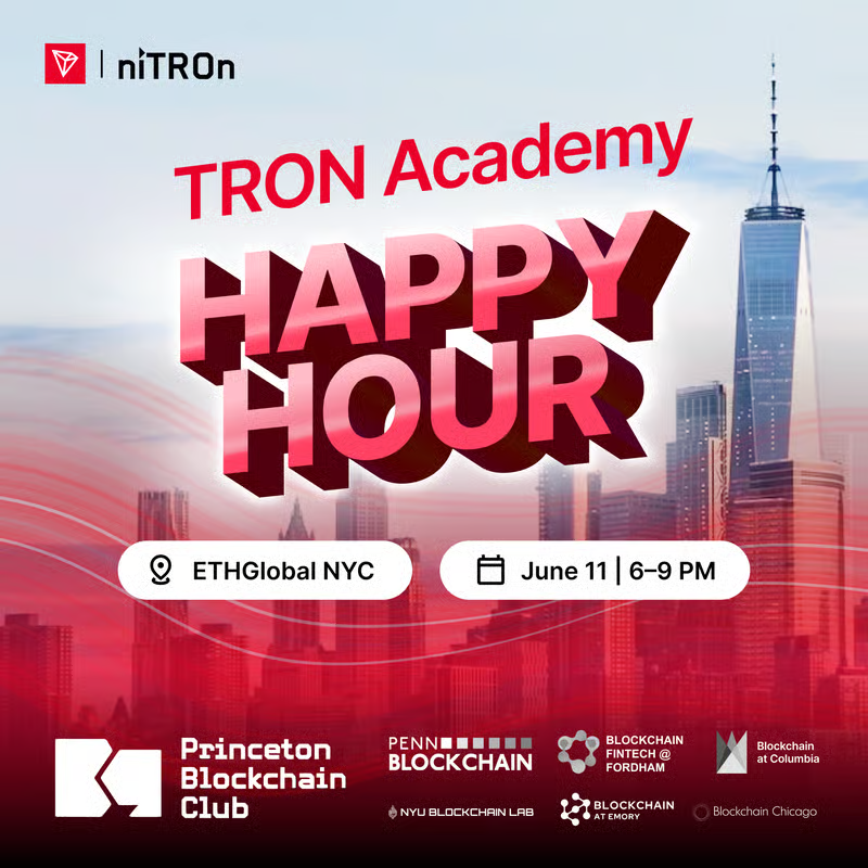 trondao's tweet photo. TRON is headed to NYC next week. 🗽

Join #TRON Academy as we kick off @ETHGlobal New York with a Happy Hour featuring pool, darts, drinks, and conversations with the next generation of builders. https://t.co/yR6804AV4W