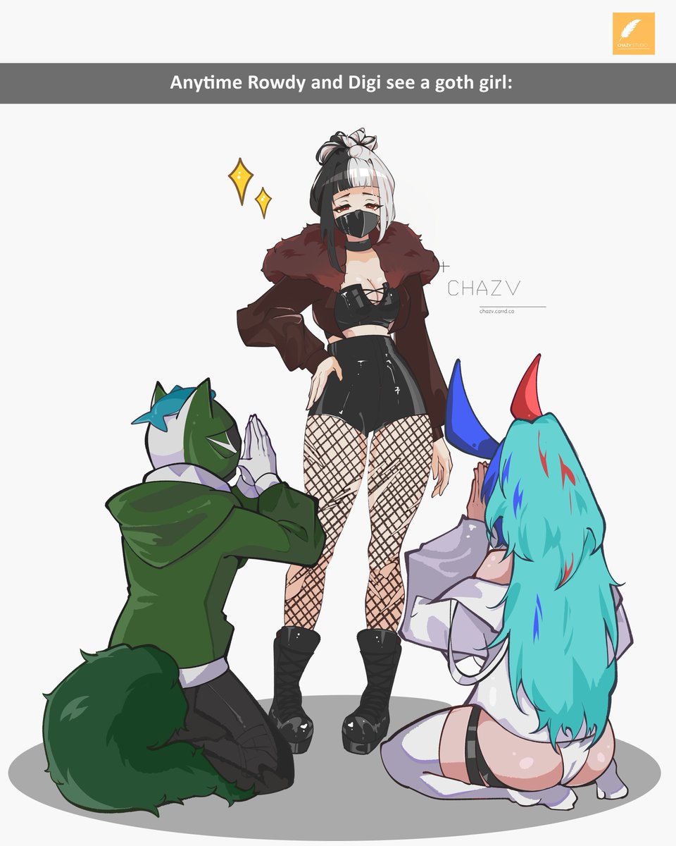 _Chazv's tweet photo. Can relate since I'm also a goth girl enthusiast 🙇‍♀️ 
Thanks so much @Digital_Rider64 for your commission request!

#VGenComms #memes https://t.co/aSL0BoOyWK