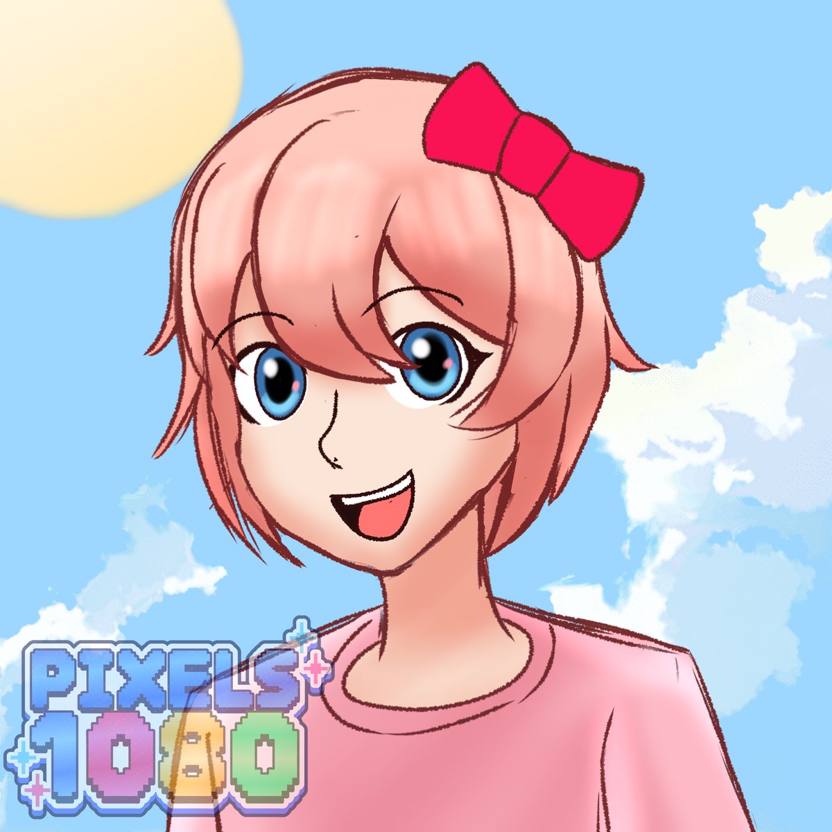 Pixels1080_Dev's tweet photo. 🩵 sayori doodle for my new main! ☀️ #ddlc https://t.co/nCoRp1Wy0T