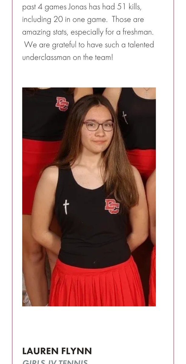 DCT_Tennis's tweet photo. DCT's freshman Lauren Flynn is Divine Childs Athlete of the Week! https://t.co/h3Rt9984Jh