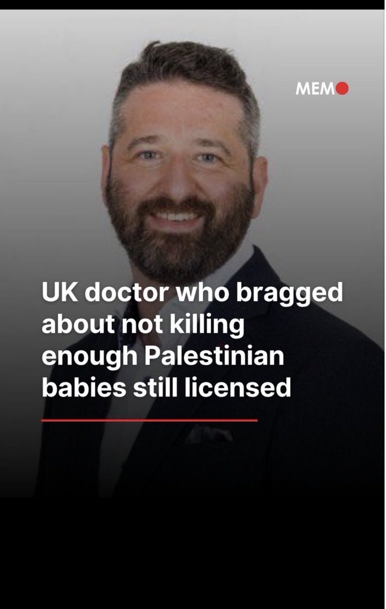 mgmkerry's tweet photo. @MichaelRosenYes @Shambles151 It is antisemitism to wear a pro Palestinian symbol in NHS but it is ok to kill Palestinian babies and to brag about it. This doctor is still working in NHS. https://t.co/OOsJMgy18k