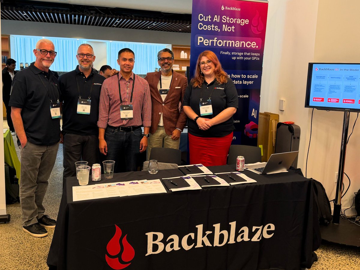 backblaze's tweet photo. #AIAI NYC is a wrap! Fantastic day with AI decision makers across GenAI and Agentic AI, plus Chief AI Officers and CISOs attending respective summits all in one place—the heart of New York. https://t.co/KCOQYhovN4