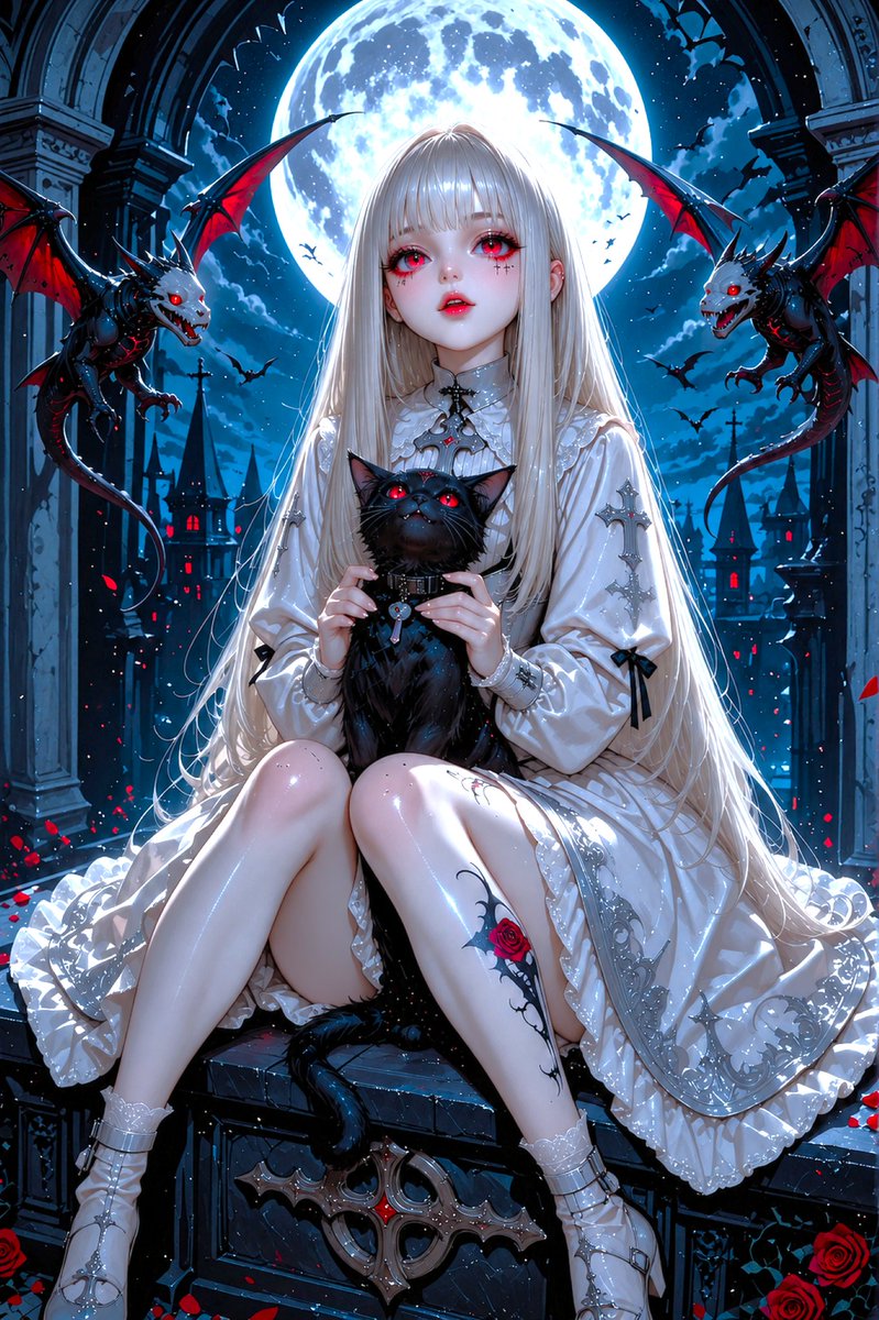 EtherealChrm's tweet photo. Moonlit Gothic Princess 🖤🐈‍⬛

#DarkFantasy #AnimeArt https://t.co/3YY19OjMze