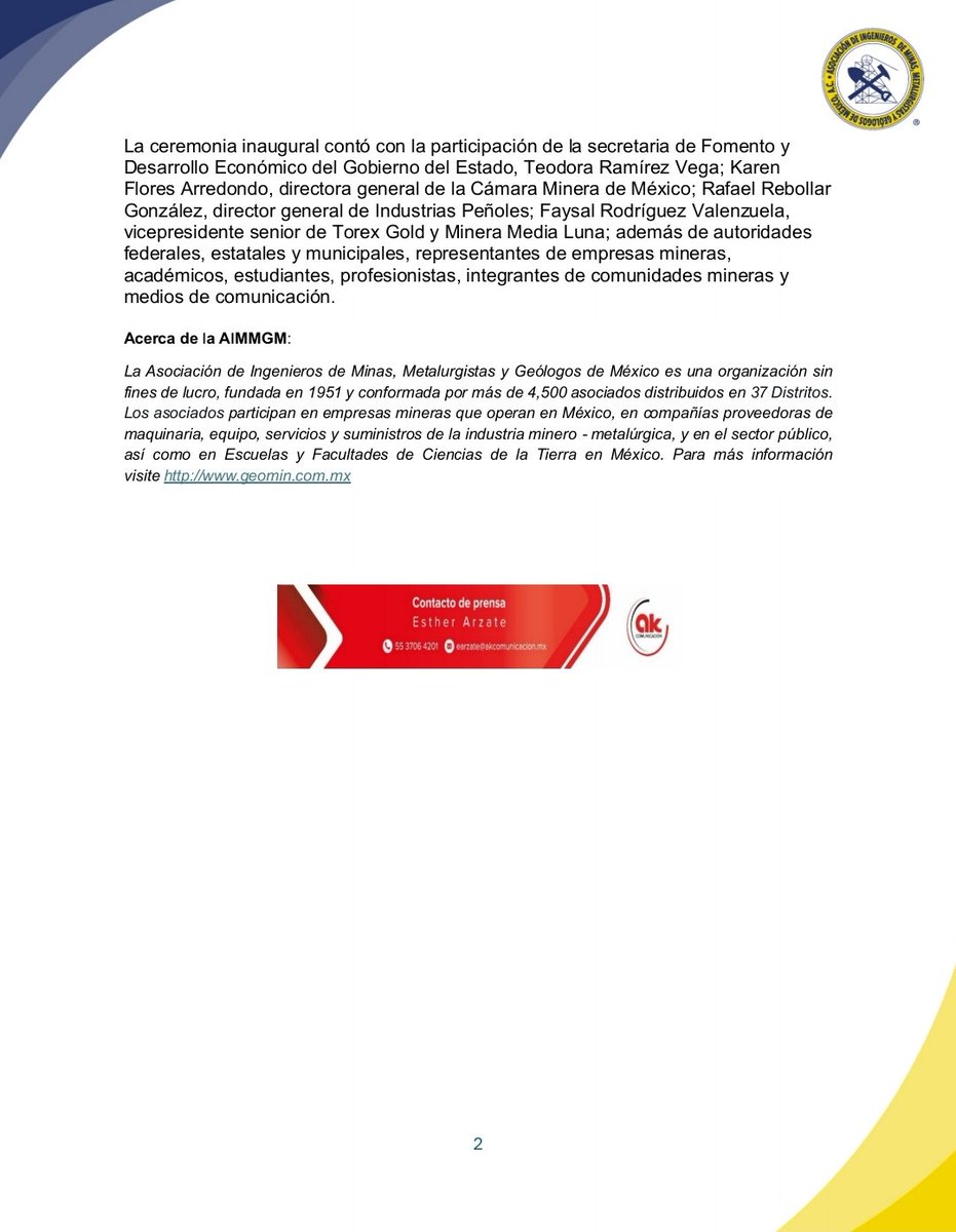 AIMMGM_Nacional's tweet photo. #COMUNICADO_AIMMGM
Confianza de los inversionistas debe traducirse en más proyectos productivos, desarrollo regional y empleos: AIMMGM
@AimmgmCap @AimmgmD @AIMMGMSonora @CEdeMineriaMX @AcapulcoGob @ClusMinGuerrero @sefodecogro https://t.co/GaHHQnGEsC