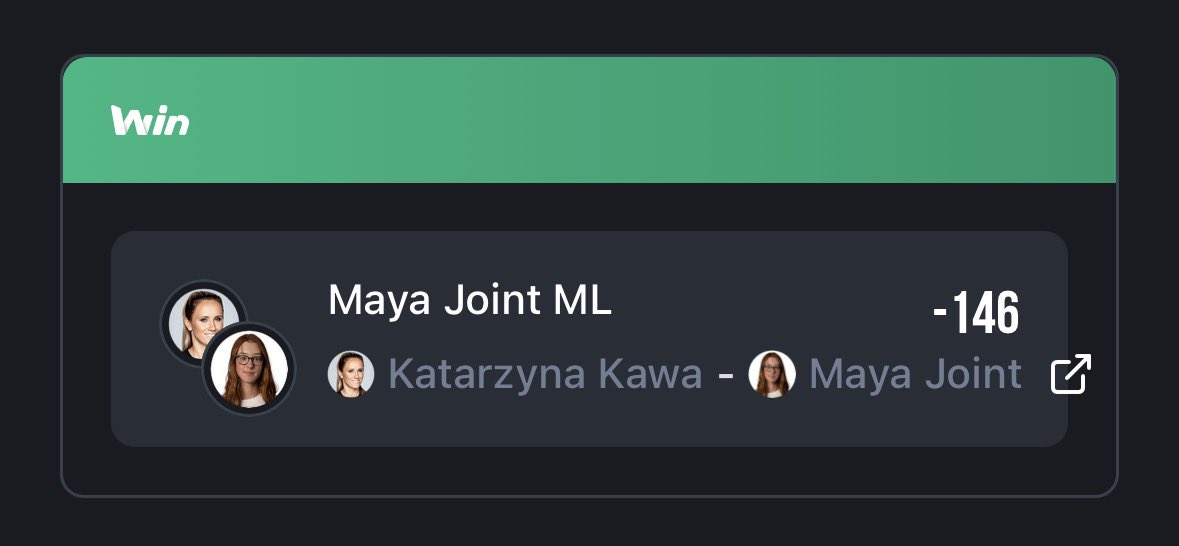 ParlayPoint's tweet photo. My Vip Tennis Picks &amp; Parlays on @Winible 

+256 Parlay ✅

Mirra Andreeva ML +112✅

Deigo Dedura-Palomero ML -215✅

Maya Joint ML -146✅

Diana Shnaider ML -174❌

Rinky Hijikate ML -114✅

Heliovaara / Patten ML -229✅

#GamblingX #TennisPicks https://t.co/P3HjPkryg6