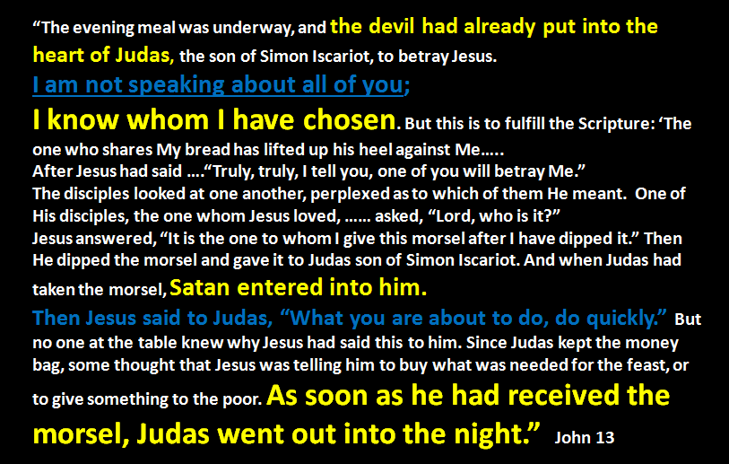 USAIMREF's tweet photo. @CherylSchatz @FrankLets78822 Correct, Judas was not even present when Jesus was making the High Priestly Prayer in Jn. 17.
You should listen to Biblically grounded teacher on Judas:
1  https://t.co/NHhrLr0qUi
2  https://t.co/lROgHQAmgH
3  https://t.co/A2izrSHNS0
4  https://t.co/nQH2rLuZ3t
@RobertWDallmann https://t.co/jXL9PeSoMK