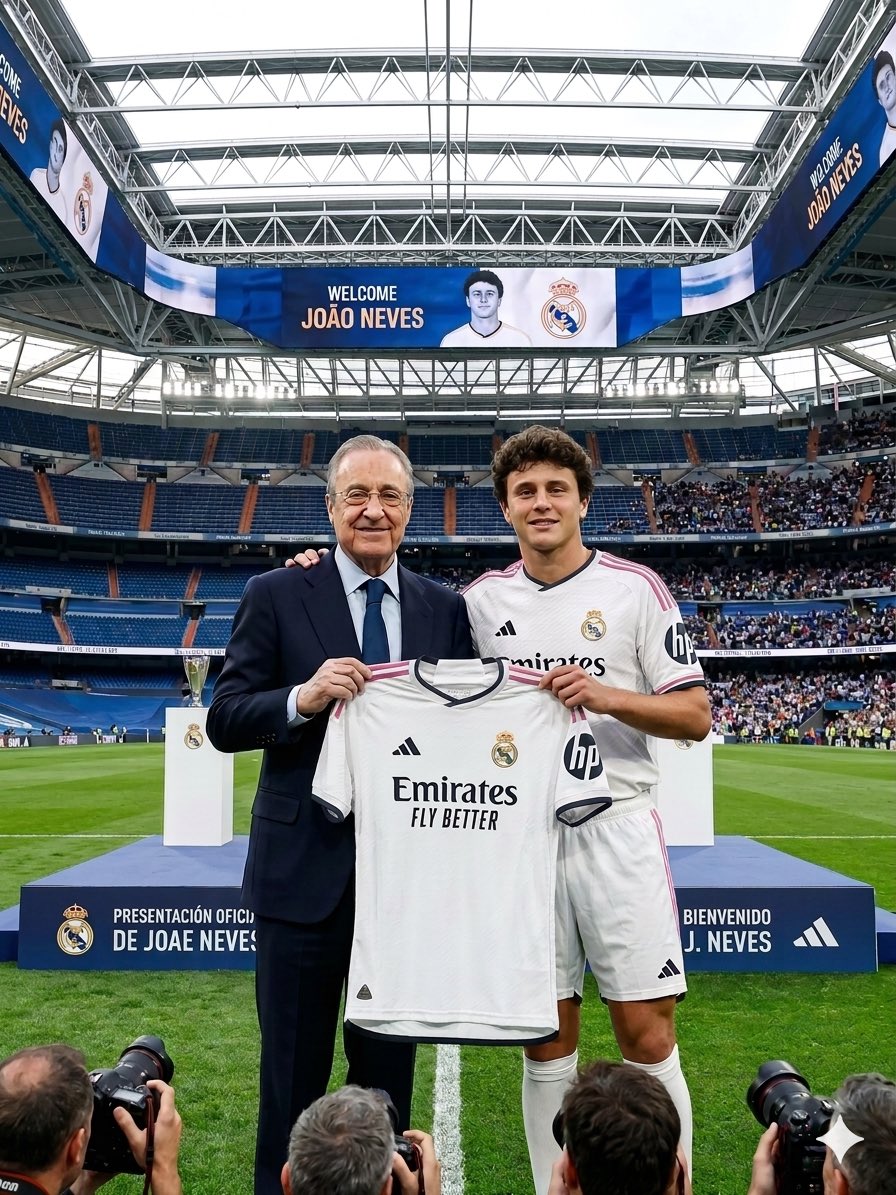 OTF_Real's tweet photo. - Young &amp; Midfielder 
- NOT a Premier League player ❌
- The next Galáctico? 👀

Perez Definitely Signing João Neves !🇵🇹
What do you guys Think ?👇 https://t.co/X7tTTBwrxy