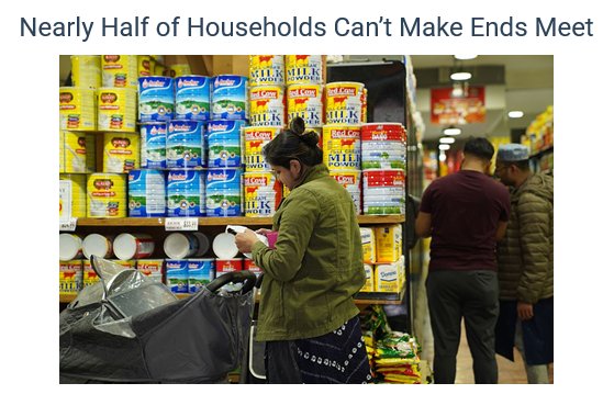bambooshooti's tweet photo. #ResistanceUnited

Almost half of American households are unable to make ends meet on their income, according to a Brookings Institution study. A $1,000 increase in the annual cost of living would push another 3 million American households into that category. Simply put, Americans are struggling.