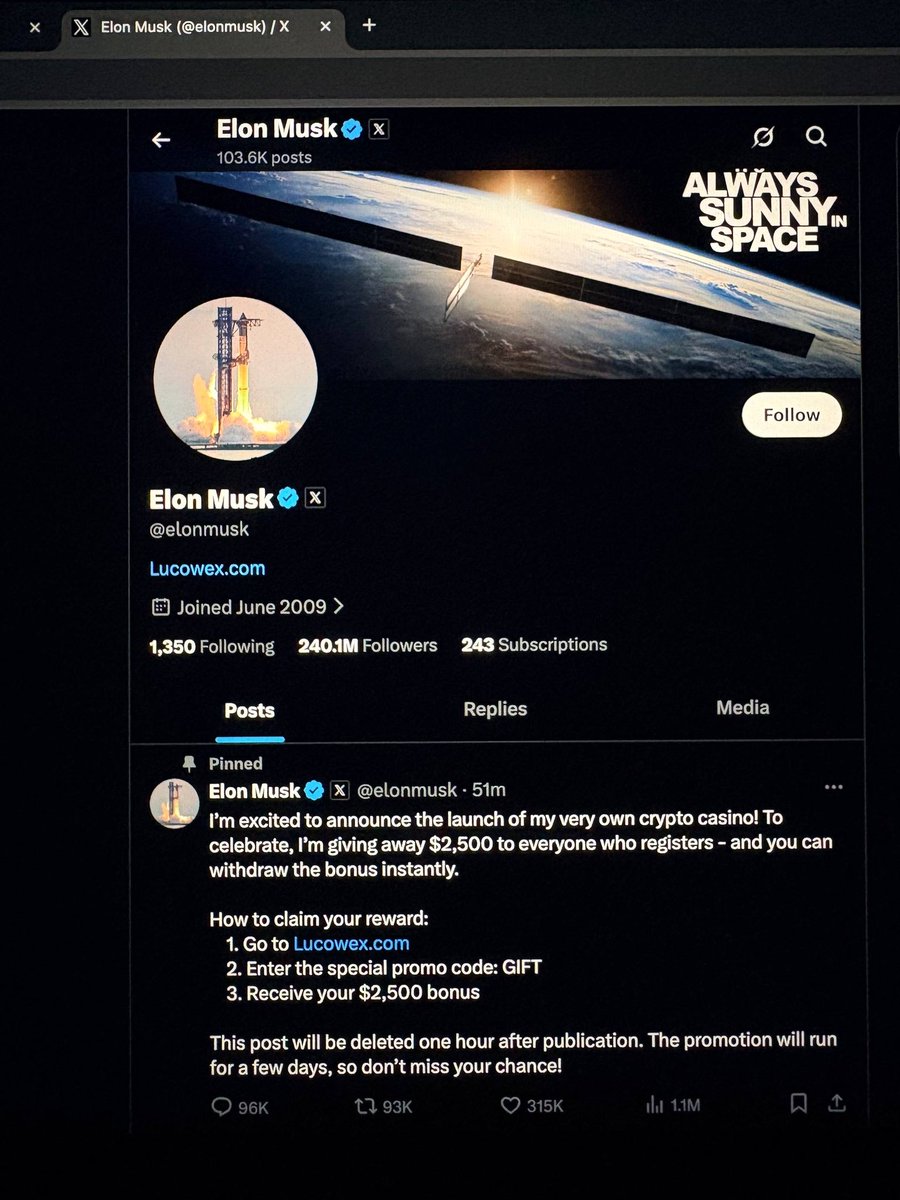 tarappith's tweet photo. มีเพื่อนส่งมาให้ และฉันโดนหลอกแล้ว #ElonMusk @elonmusk https://t.co/fXMpvkV0o4