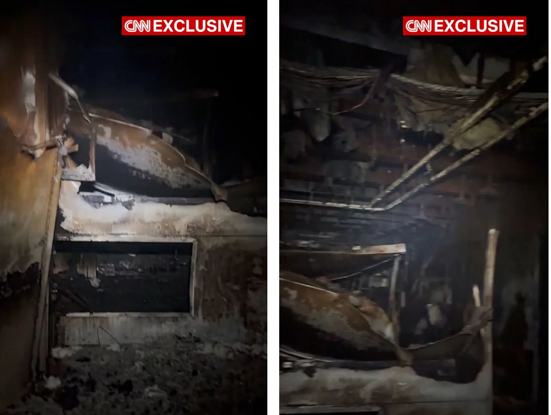 Worldsource24's tweet photo. Exclusive images obtained by CNN reveals the extent of the damage sustained by the aircraft carrier USS Gerald R. Ford (CVN-78) following a shipboard "laundry fire."

https://t.co/ljaeqKqGNC https://t.co/NE2o3jCPt0