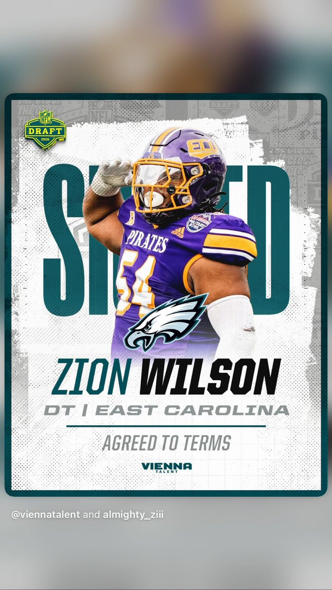 PR927FM's tweet photo. PIRATES IN THE PROS: Former ECU defensive tackle Zion Wilson, who entered the transfer portal and went to Virginia at the end of last season, is now in the NFL after signing a free agent deal with the Eagles.
📸 Vienna Talent
#PiratesInThePros🏴‍☠️ https://t.co/QJ6uYbv9x4