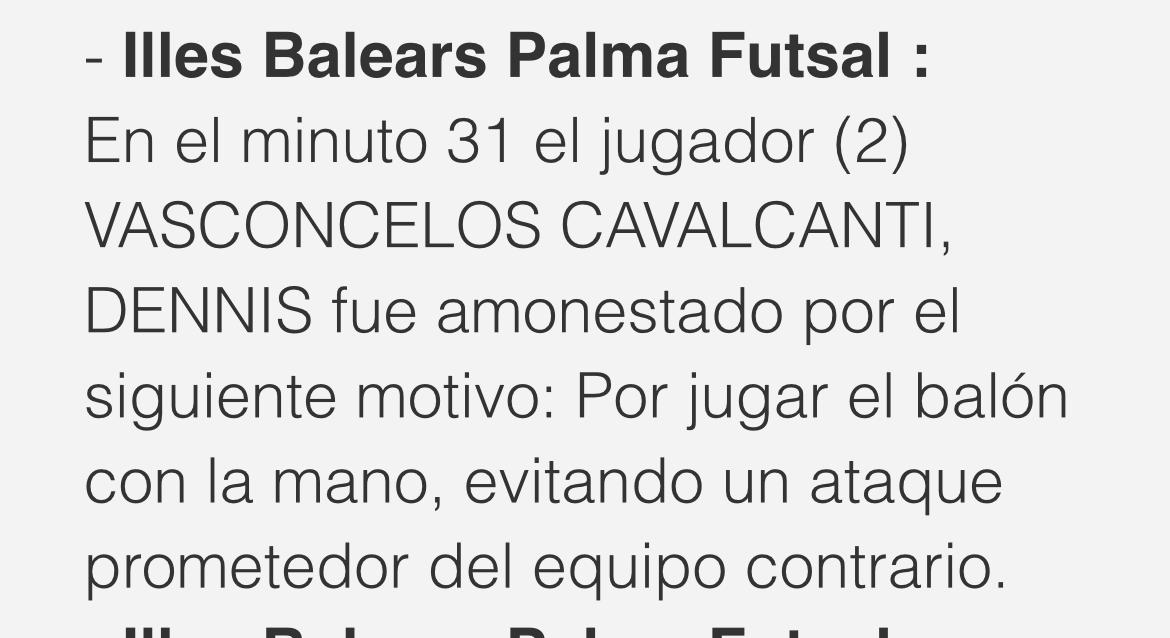 InfoManzaFS's tweet photo. Y en el aspecto que no podemos controlar... Roja a Dennis no sacada (en el acta indican claramente "Por jugar el balón con la mano, evitando un ataque prometedor del equipo contrario") y penalti mandado a repetir cuando en la norma se indica claramente lo siguiente ⬇️⬇️ https://t.co/hINdNzOA0Q