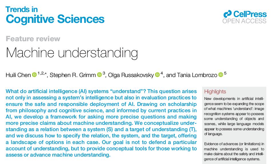 TrendsCognSci's tweet photo. Machine understanding

Feature Review by Huili Chen, Stephen R. Grimm, Olga Russakovsky (@orussakovsky), &amp; Tania Lombrozo (@TaniaLombrozo)

https://t.co/1l6KnKwBxP https://t.co/ingkqOXm2d