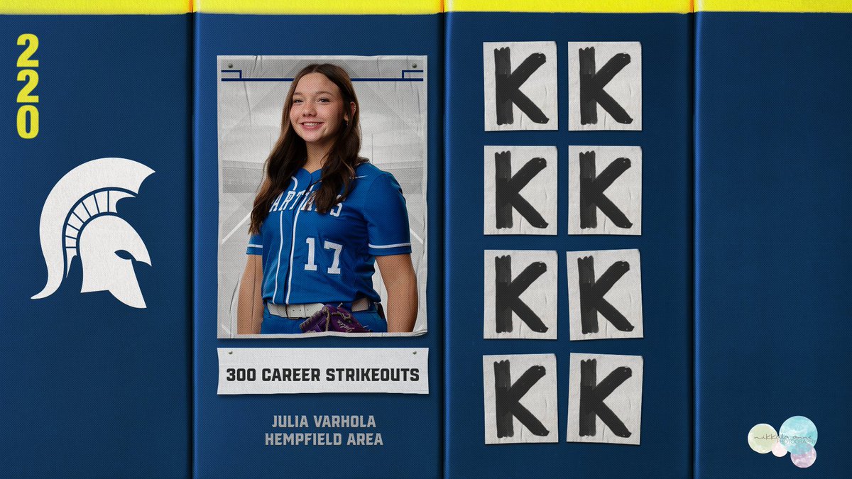 hasd_athletics's tweet photo. During today’s PIAA Quarterfinal Softball game, senior Julia Varhola surpassed 300 career strikeouts, senior Claire Mitchell tied for second in career hits with 111, and freshman Jayelyn Luft set a new season record for singles with her 44th single. Congratulations! https://t.co/vaennqWGfO