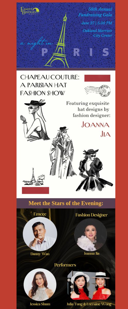 Family_Bridges's tweet photo. ✨Introducing the Stars of Our 58th Gala! ✨

🎤 Emcee: Danny Wan
👗 Fashion Designer: Joanna Jia
🎶 Singing Performer: Jessica Shum
💃 Dance Performers: Julia Tung and Lorraine Wong

Join us for an unforgettable evening filled with elegance, entertainment, and celebration. https://t.co/J6echlciT3