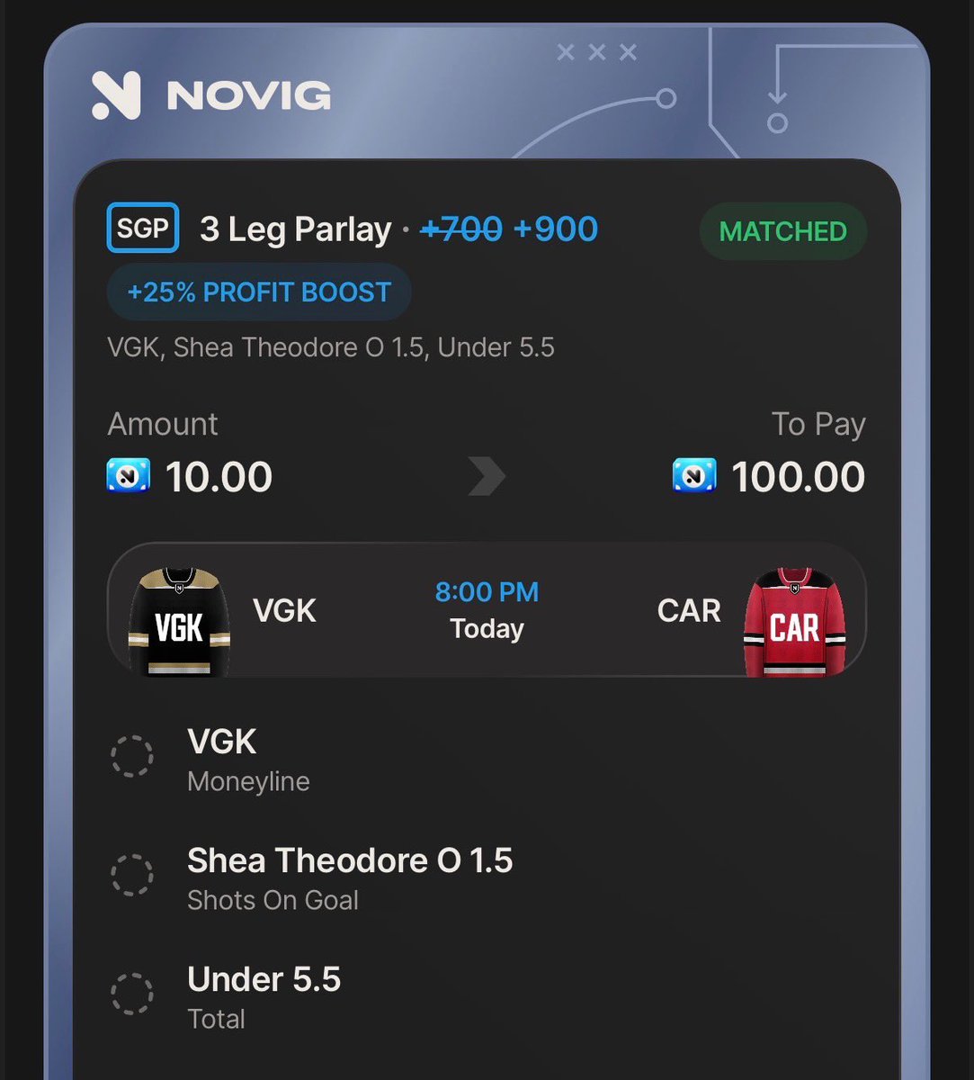 SeleneOdds's tweet photo. NoVig Boosted Parlays 🚀 

Hitting these 2 parlays on NoVig using the 25% profit boost tokens 🎯 https://t.co/XJkBJKh59P