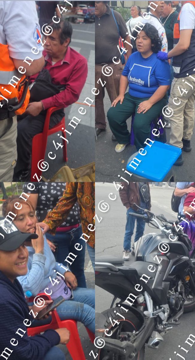 c4jimenez's tweet photo. AGENTE de @FiscaliaCDMX SE AFERRA a  PASAR en BLOQUEO… y ARROLLA a 3
Es el agente Juan Carlos Gutiérrez
Iba en esta moto sin placas.
Se topó con el bloqueo de personas con discapacidad visual.
Aceleró, arrolló y lesionó a 2 mujeres y un viejito.
Acabo detenido por @SSC_CDMX https://t.co/lTByhxGlZr