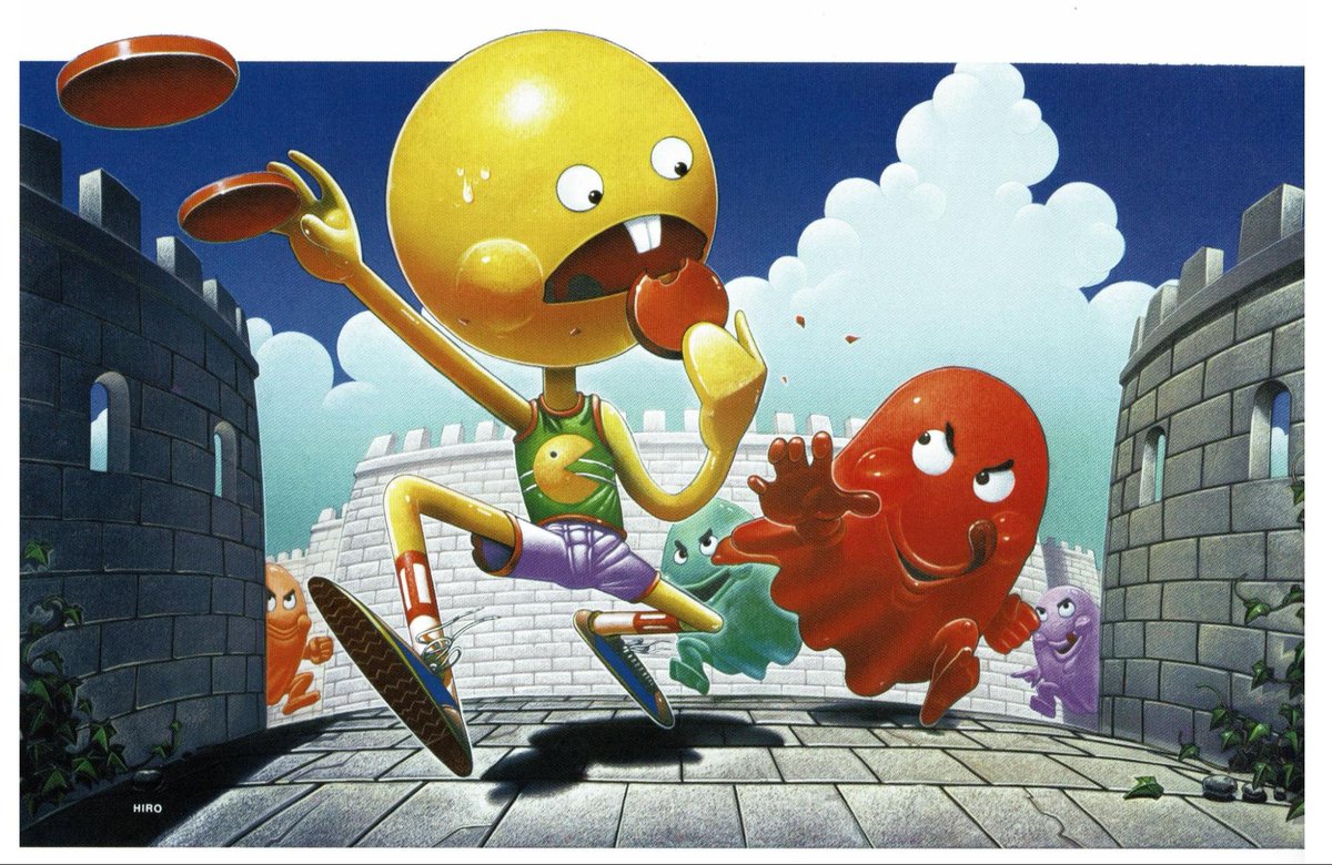 Neccese's tweet photo. @The_NitroCrate @DarkFist_Flames the right is the original design of pac-man, this art is from 1980, a more appropriate example would be these https://t.co/Knl7seWVBL