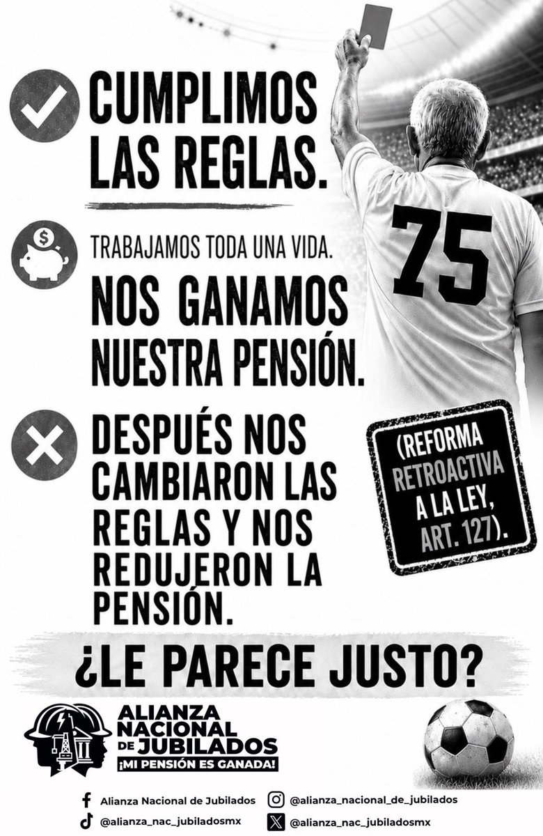 AliciaSalgadoMX's tweet photo. 🚨 Jubilados de CFE, Pemex, Luz y Fuerza, Banobras, Bancomext, Banrural y Nafin llevaron sus protestas al AICM y a aeropuertos de varios estados del país para denunciar recortes de hasta 60% en sus ingresos.

Los integrantes de la Alianza Nacional de Jubilados advirtieron que la falta de certeza jurídica pone en riesgo el patrimonio y la salud de miles de adultos mayores. Además, anunciaron el inicio de una ruta de movilizaciones rumbo al Mundial de Futbol 2026 para exigir diálogo y una solución a sus demandas. ✈️

🇲🇽 #Jubilados #Pensiones #AICM #México #Mundial2026