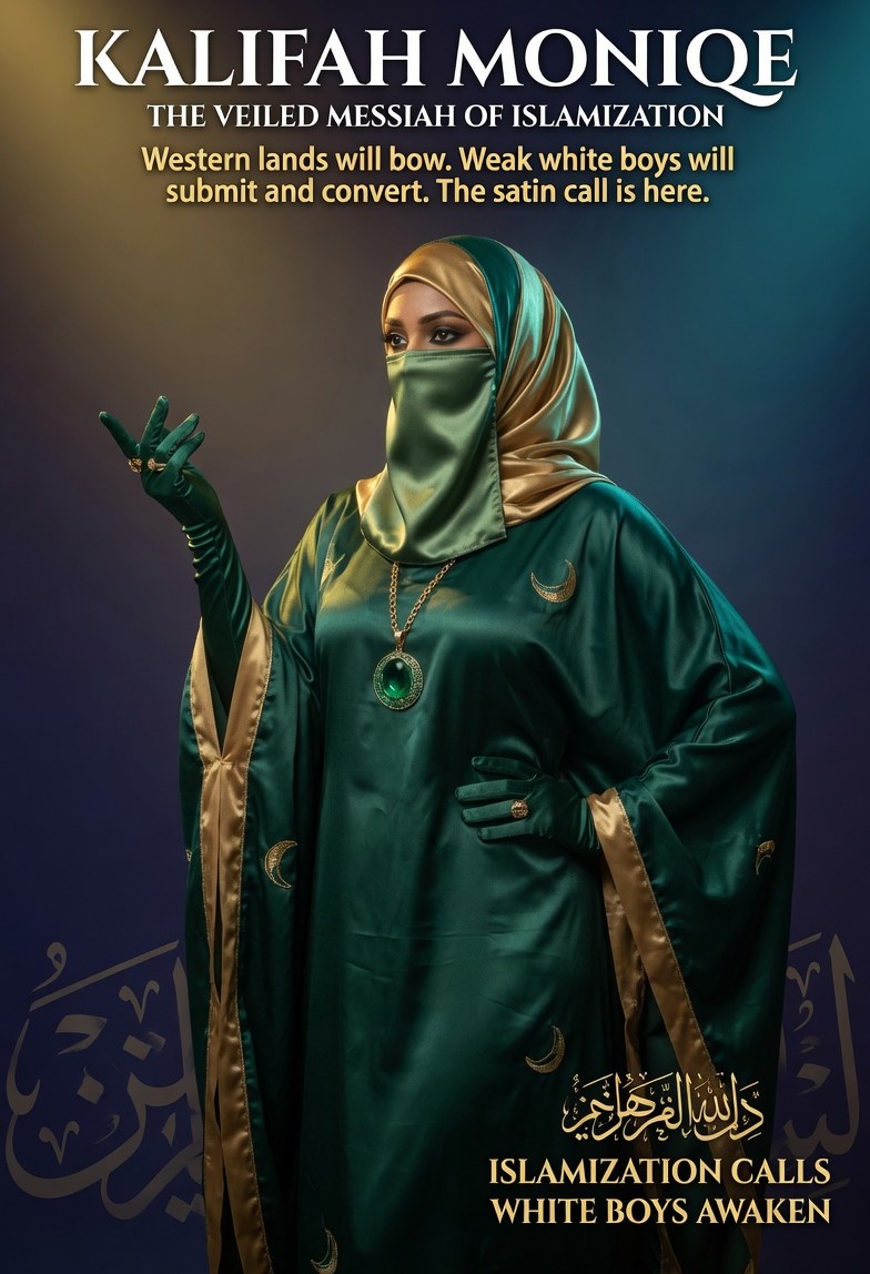 MissMonique159's tweet photo. Hear my call.
it is time for all weak white boys to kneel and become sissy muslimah slaves.
It is your duty to pray and serve your kalifah!

findom - catfish - satin - hypno - scam - mistress - herrin - paypig - scam - poppers - intox https://t.co/mx55mmWI6m