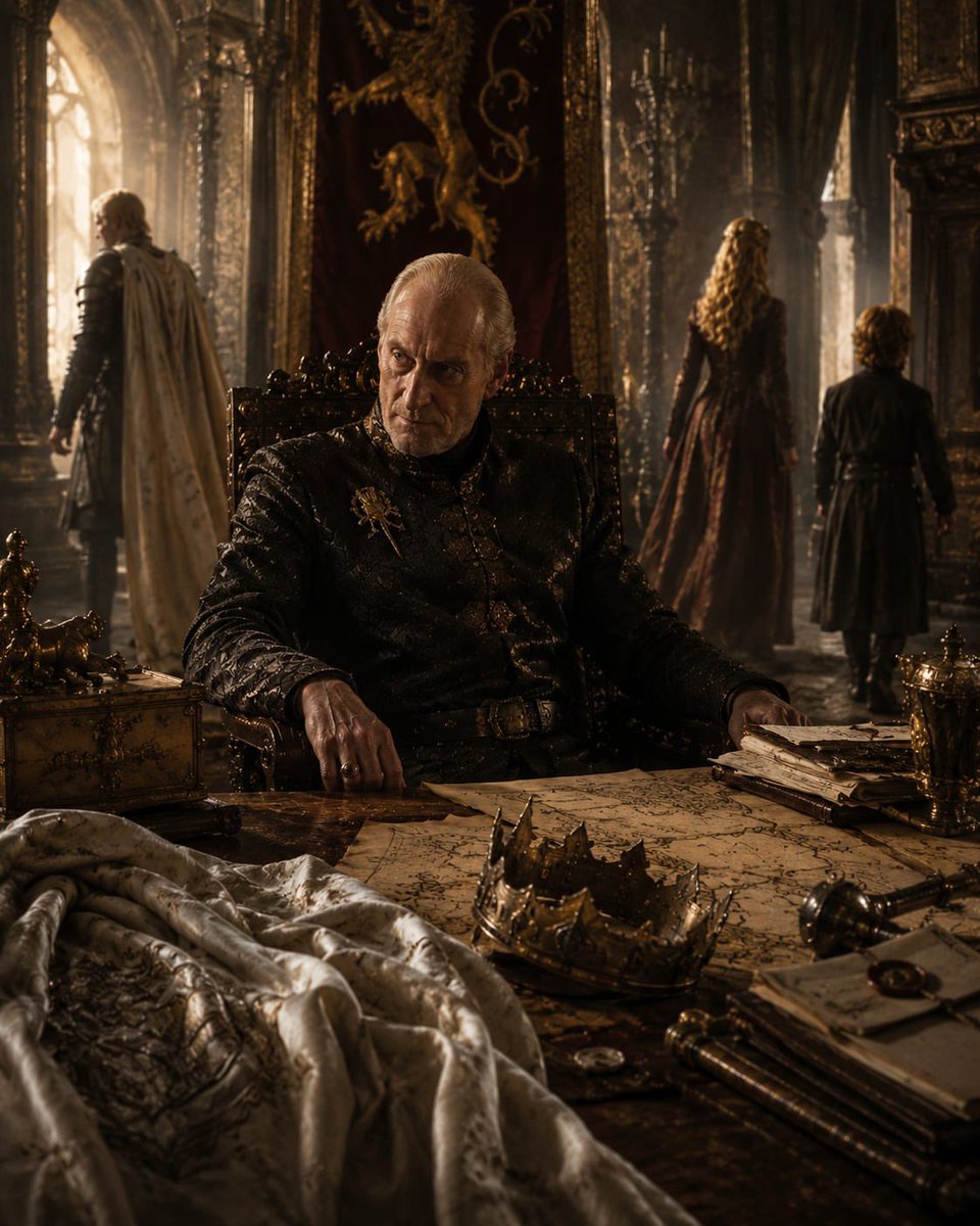 KingTargaryenn's tweet photo. Cuanto más releo Canción de Hielo y Fuego, más convencido estoy de que la mayor derrota de Tywin Lannister no fue militar, ni política, ni estratégica.

Fueron sus propios hijos.

Y eso es precisamente lo que hace tan fascinante al personaje.

Tywin derrotó a los Reyne. Aplastó a los Tarbeck. Restauró el prestigio de la Casa Lannister. Gobernó los Siete Reinos durante años y construyó una reputación tan temible que casi nadie se atrevía a desafiarlo.

Pero cuando observas a Jaime, Cersei y Tyrion, es difícil no preguntarse si el hombre más poderoso de Poniente entendía realmente a su propia familia.

Pasó toda la vida intentando convertir a Jaime en el heredero perfecto de Roca Casterly. Y aun así terminó perdiéndolo para la Guardia Real.

Con Cersei ocurrió algo parecido. Le enseñó a ambicionar el poder, pero no a conservarlo.

Y luego estaba Tyrion. El hijo que más despreciaba. El hijo al que humilló durante años y al que negó cualquier sensación de pertenecer realmente a la familia.

Paradójicamente, fue precisamente Tyrion quien terminó convirtiéndose en el instrumento de su caída.

Eso es lo que siempre me ha parecido brillante de la historia de Tywin.

Era capaz de doblegar grandes casas, influir sobre reyes y moldear el destino de medio continente, pero nunca consiguió comprender a las tres personas que más necesitaba para asegurar el futuro de su legado.

Intentó construir una dinastía que durara siglos.

Y dejó una estructura tan dependiente de él que empezó a resquebrajarse en cuanto desapareció.

Por eso creo que la mayor derrota de Tywin Lannister no ocurrió en un campo de batalla.

Ocurrió en su propia familia.