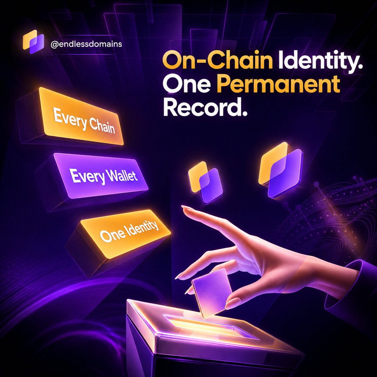 Web3Lee_'s tweet photo. You own multiple wallets.

You own multiple assets.

Soon you'll own one identity.

Endless Domains is building a permanent identity layer that connects your reputation, history, and activity across every chain.

500 spots only. 👇
https://t.co/WbtRCrNUFL  https://t.co/IHLLagMkMI