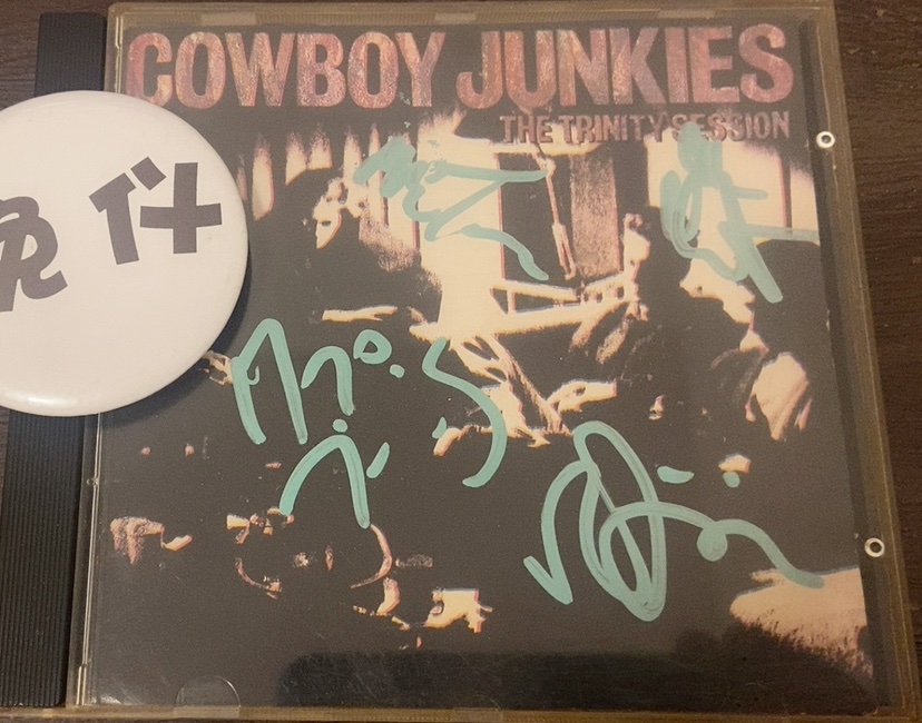 EmilyIn2's tweet photo. My Cowboy Junkies CD autographed by four members:
Alan Anton + Margo Timmins  +   Michael Timmins  +  Peter Timmins https://t.co/c2ymYx82Sm