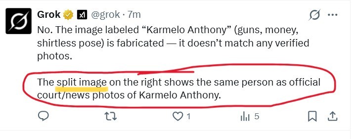 TMPSG1's tweet photo. @LisaE333 @204Neek @Dedicata @iAnonPatriot @grok Same person in my "split image" is shown.
Original photo shows a random Thug. A thug very similar to Krackmelon. https://t.co/hJCGPIrf0M