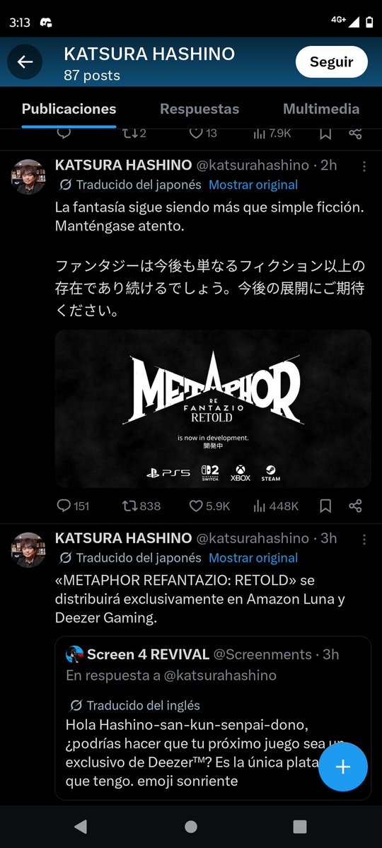 JackFrostHee's tweet photo. Me sorprende como mucha gente está cayendo en el bait del relanzamiento de Metaphor, está cuenta es puro bait nada más jajajja https://t.co/amGhuhuSQd