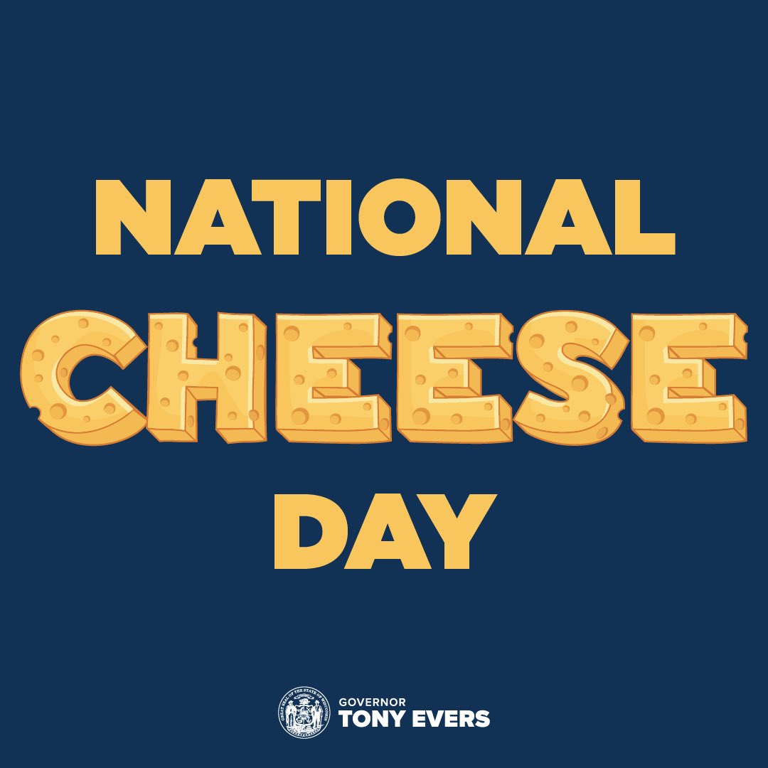 GovEvers's tweet photo. If Wisconsin were a country, we'd be fourth in the WORLD in cheese production. Can you BRIE-lieve it!?

Happy National Cheese Day, Cheeseheads! 🧀 https://t.co/ljYABFJVPe
