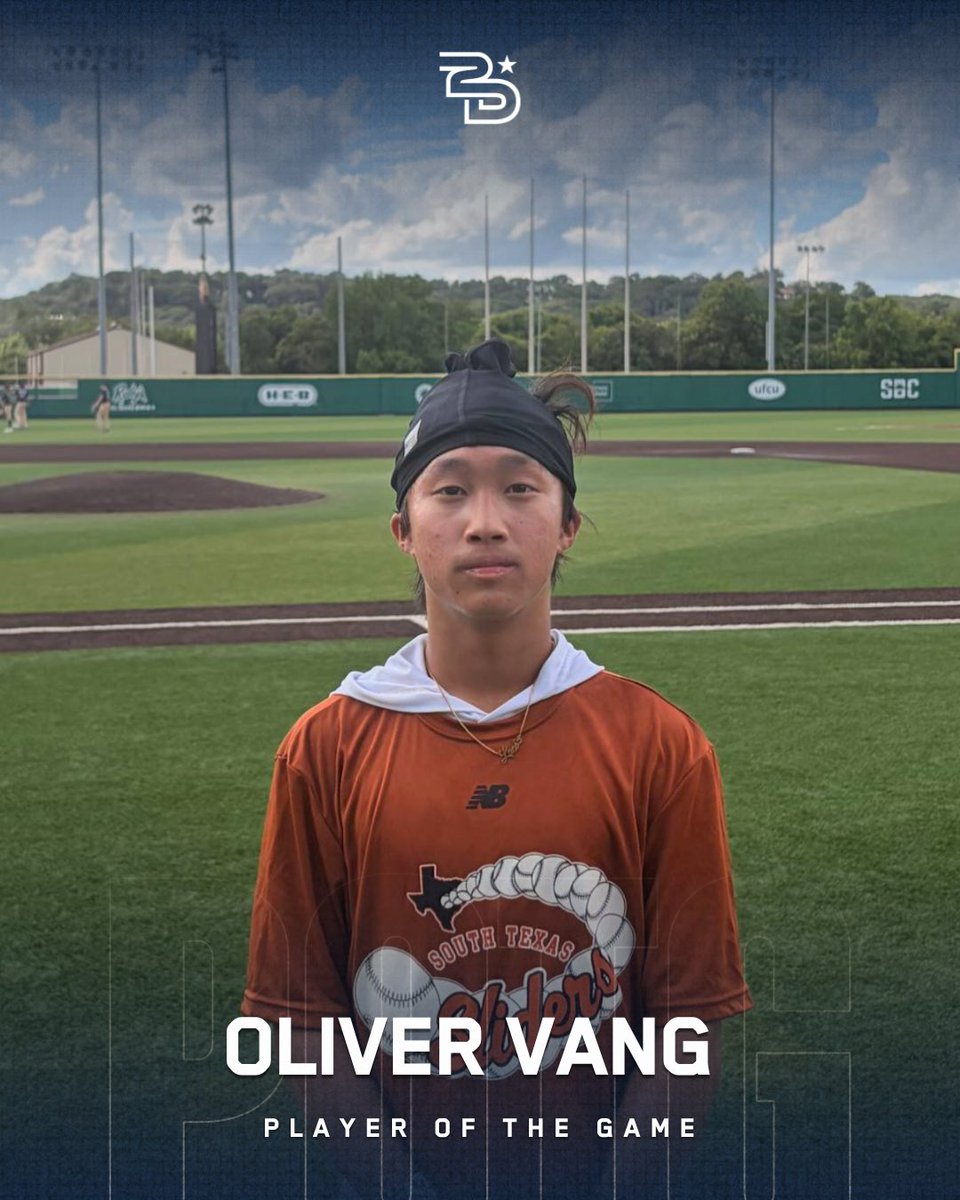 2DsportsbsbTX's tweet photo. ⭐️Player of the Game⭐️

Oliver Vang 

South Texas Slider Orange 15u @SlidersHTX https://t.co/eFxi6bfA8P