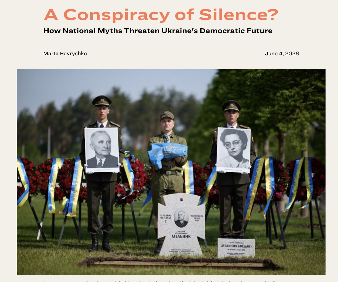 NewGlobalPol's tweet photo. Ukraine just held a burial ceremony for a Nazi collaborator. Marta Havryshko explains how the event offers an opportunity to take stock of nationalist myth making and the risk it poses to Ukraine's democratic future.

https://t.co/WjTv6quc5f https://t.co/FyJ5gAtdOm