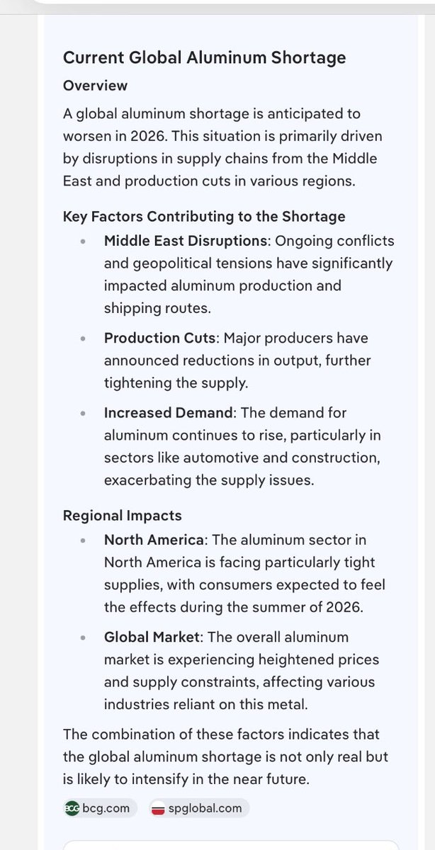 Michell56246709's tweet photo. @KitMurray @CiaranCuffe I hear you. Please check the increasing global demand for Alumina to see there are other markets for this plant, especially with the Strait of Hormuz closed. Or maybe the workers can get paid to clean up the plant’s toxic sludge pool until those are secured? 
#Alumina21 https://t.co/injcBbcprG