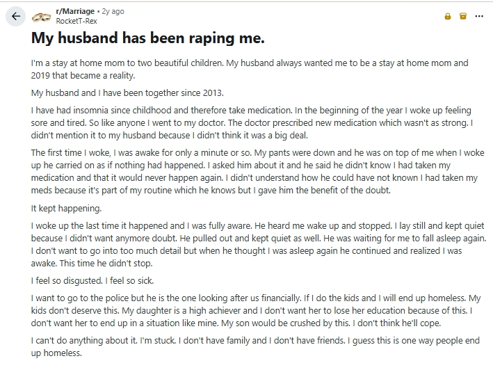 LisaFenDragon's tweet photo. It's funny how the same scrotes who castigate women for going back to a rapist ex-boyfriend are the same scrotes who tell women to stay with husbands who rape them

They just call it "marital duty"

In fact, they want women to be financially dependent, so that they can rape them https://t.co/qbUnkIU5oL